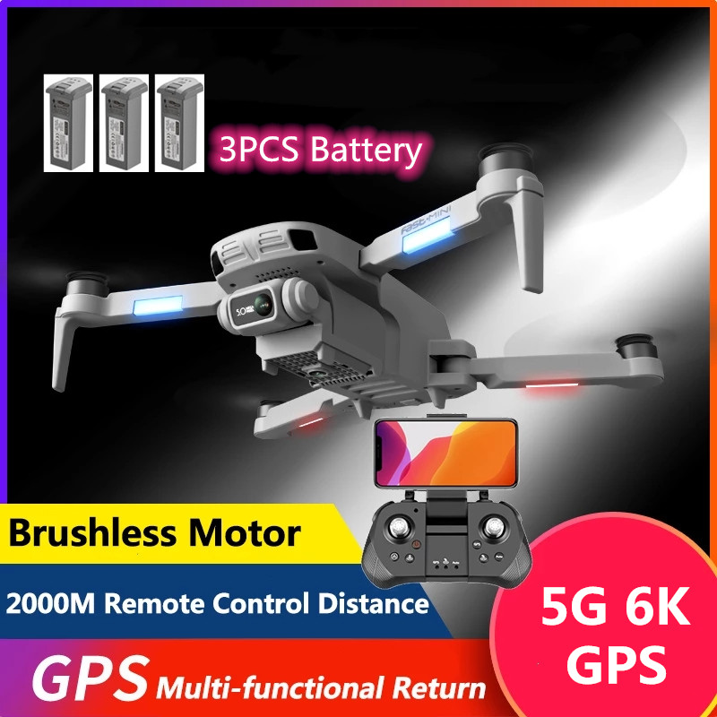 전문 GPS 드론 5G 6K ESC 카메라 2000m 이미지 전송 Brushless 모터 Foldable Quadcopter 3 배터리 RC 드론 선물